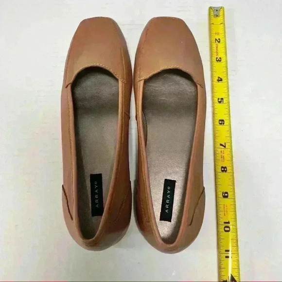 ARRAY Tan Soft Leather Freedom Squared Toes Loafer Flats Shoes Size 7M Boho - Picture 8 of 8